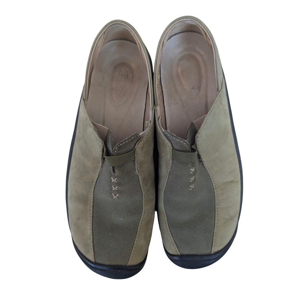 Keen Slip On‎ Shoes Women 9 Green Nubuck Leather Loafers Gorpcore Comfort Casual